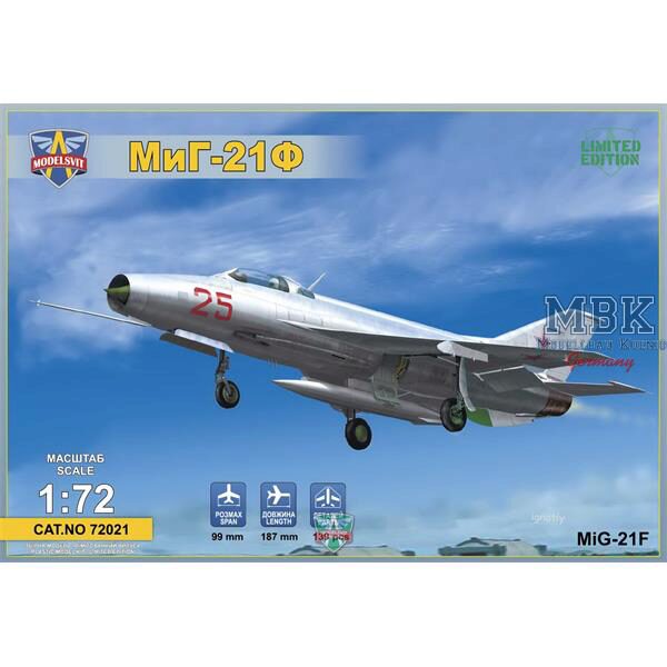 MODELSVIT MSVIT72021 MiG-21F (Izdeliye  72 ) Soviet Supersonic fighter