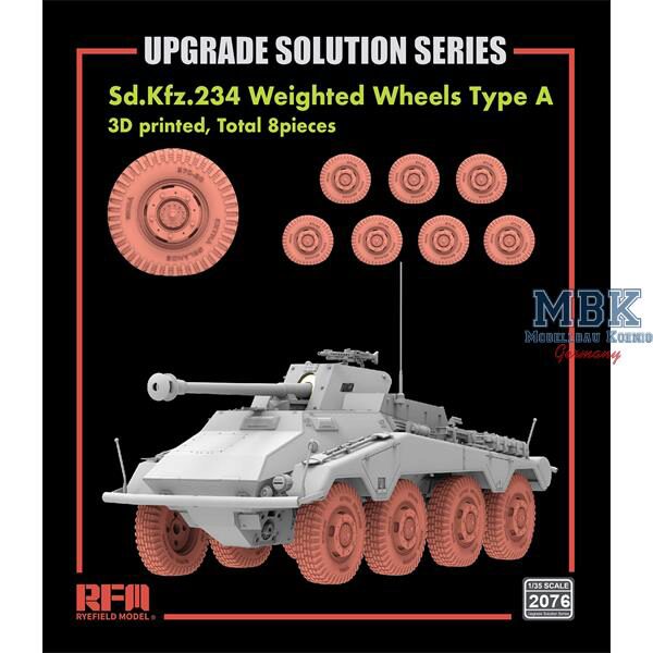 Rye Field Model RFM2076 Road Wheels Type A for Sd.Kfz. 234/4 (3D printed)