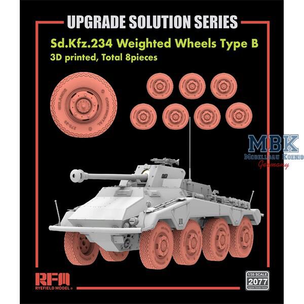 Rye Field Model RFM2077 Road Wheels Type B for Sd.Kfz. 234/4 (3D printed)