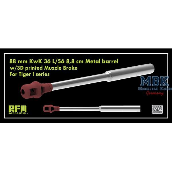 RYE FIELD MODEL RFM2086 Upgrade set 88 mm KwK 36 L/56 metal barrel w/3D