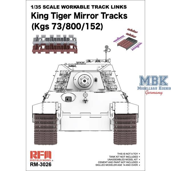 RYE FIELD MODEL RFM3026 King Tiger Mirror Tracks (Kgs 73/800/152)