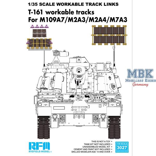 RYE FIELD MODEL RFM3027 T-161 workable tracks for M109A7/M2A3/M2A4/M7A3