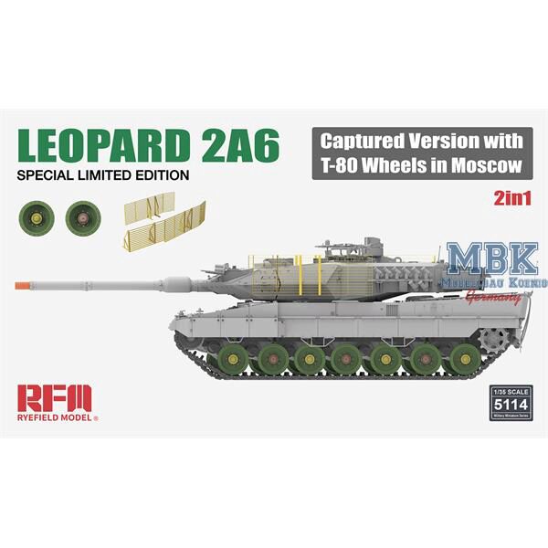 RYE FIELD MODEL RFM5114 Leopard 2A6 Captured Version with T-80 Wheels