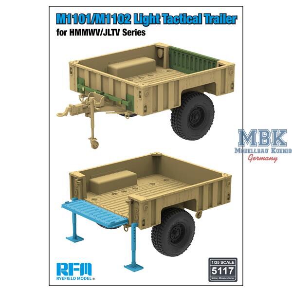RYE FIELD MODEL RFM5117 M1101/M1102 Light Tactical Trailer for HMMWV/JLTV