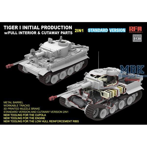 RYE FIELD MODEL RFM5130 Tiger I initial prod. interior-cutaway (STANDARD)