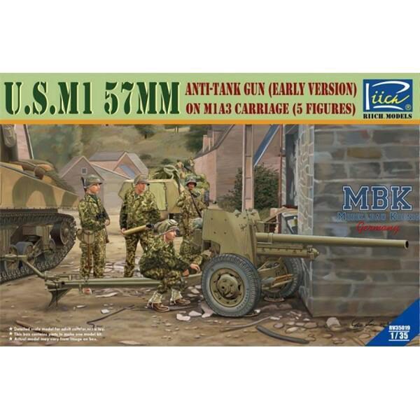 RIICH RII35019 U.S. M1 57mm anti tank Gun early+ 5 Figuren