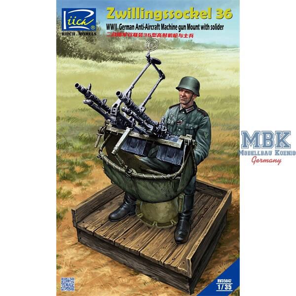 RIICH RII35047 Zwillingssockel 36 Anti-Aircraft Machine Gun Mount