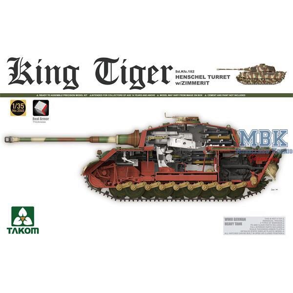 TAKOM MODEL TAK2045 King Tiger Henschel w/Zimmerit - full INTERIOR