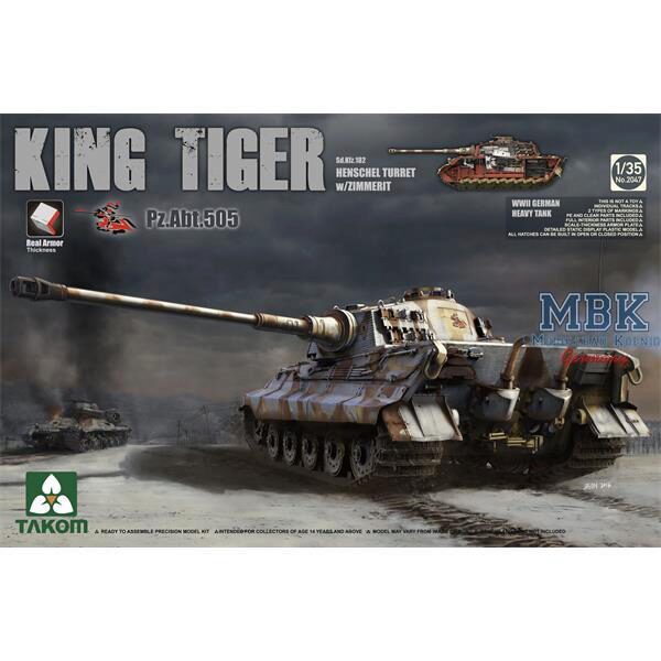 TAKOM MODEL TAK2047 King Tiger Henschel Abt. 505 w/Zimmerit - INTERIOR