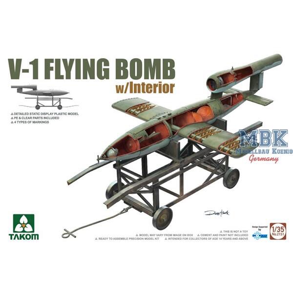 TAKOM MODEL TAK2151 V-1 FLYING BOMB w/Interior