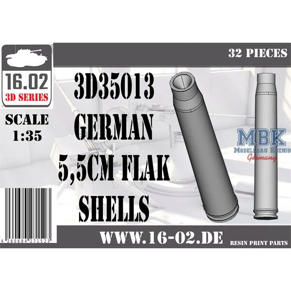 16.02 VK-3D35013 German 5,5cm Flak shells