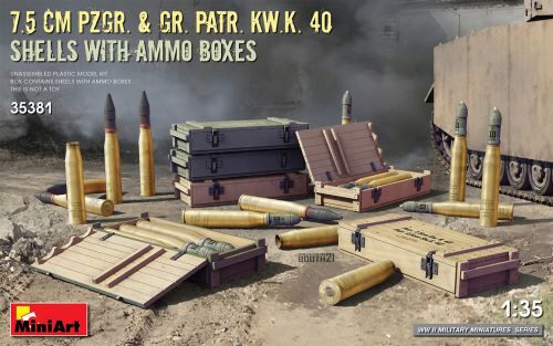 MiniArt 35381 7.5 cm Pzgr. & Gr. Patr. Kw.K. 40 Shells with Ammo Boxes