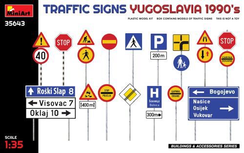 MiniArt 35643 Traffic Signs. Yugoslavia 1990s