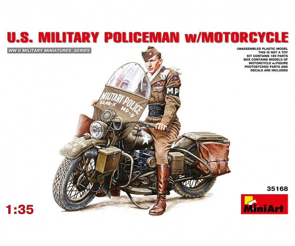Miniart 35168 US Militär Polizei m. Motorrad (1)