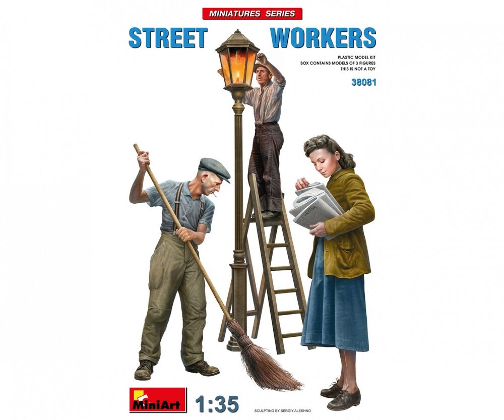 Miniart 38081 Fig.-Set Straßenarbeiter (3)