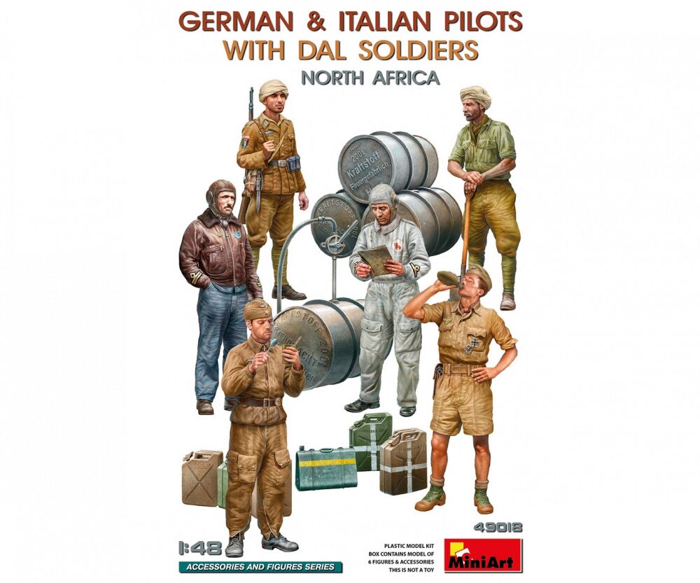 Miniart 49018 1:48 Fig.-Set Dt./Ital. Piloten (6) N.A.