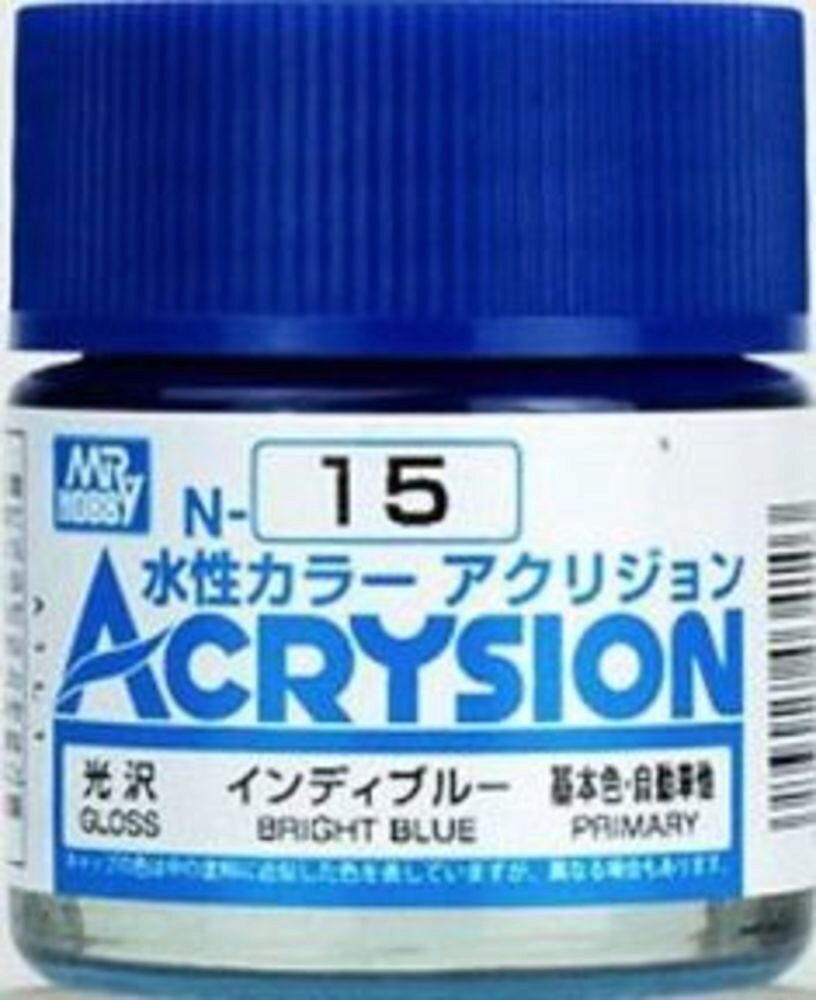 Mr Hobby - Gunze N-015 Acrysion (10 ml) Bright Blue glänzend
