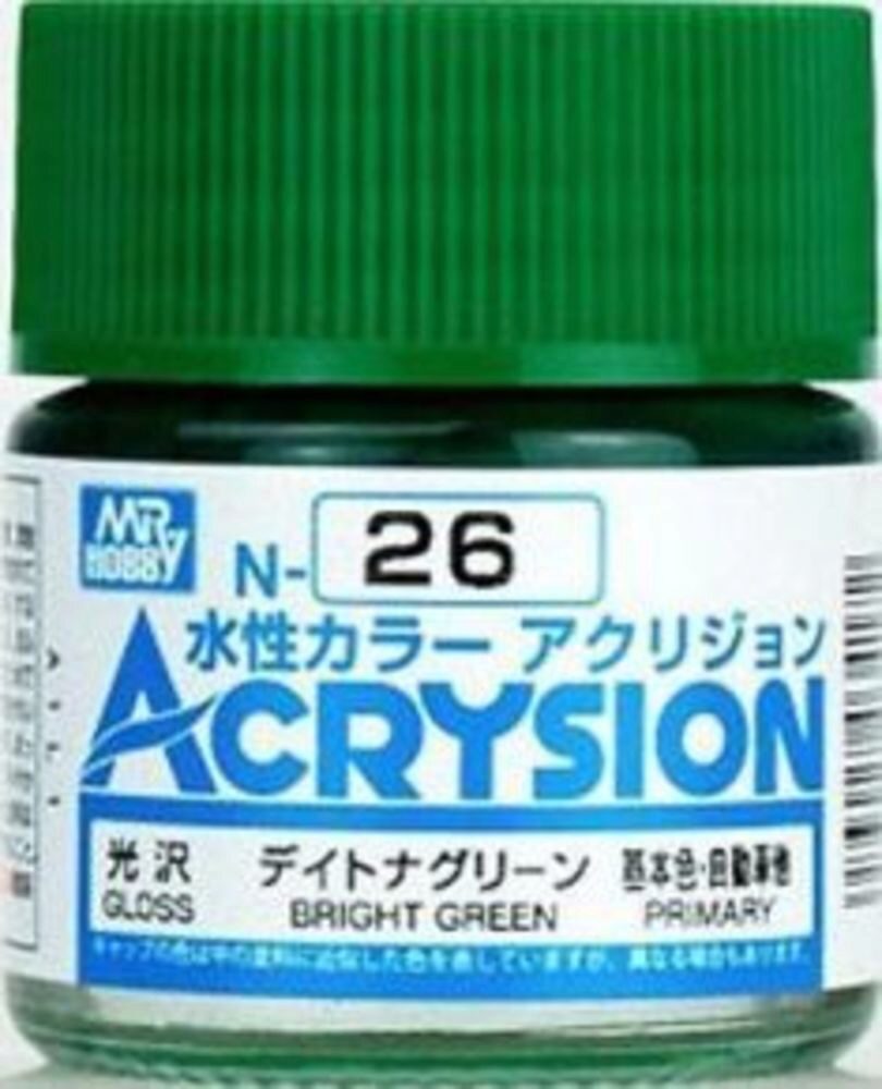 Mr Hobby - Gunze N-026 Acrysion (10 ml) Bright Green glänzend