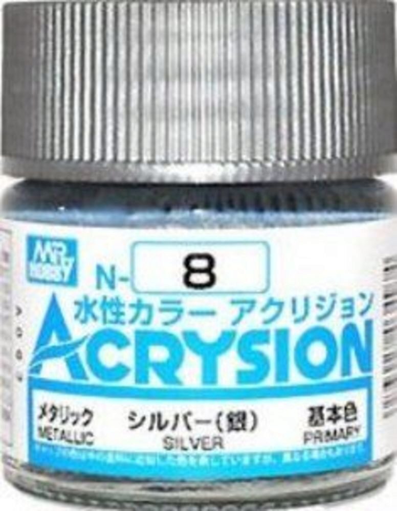 Mr Hobby - Gunze N-008 Acrysion (10 ml) Silver metallic