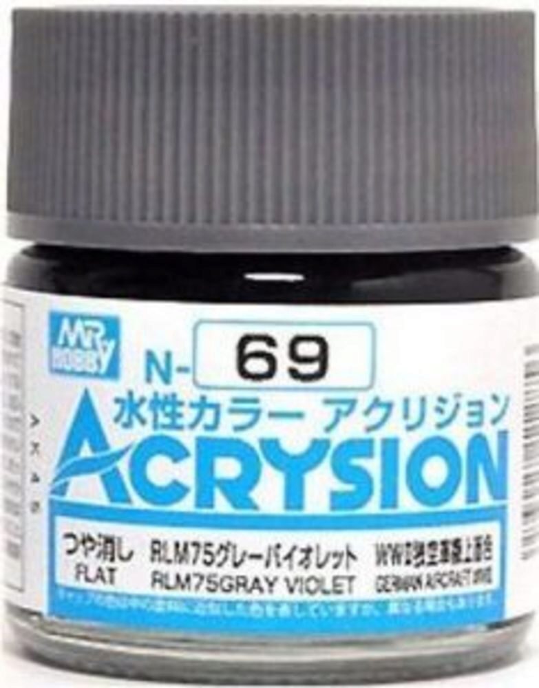 Mr Hobby - Gunze N-069 Acrysion (10 ml) RLM75 Gray Violet seidenmatt