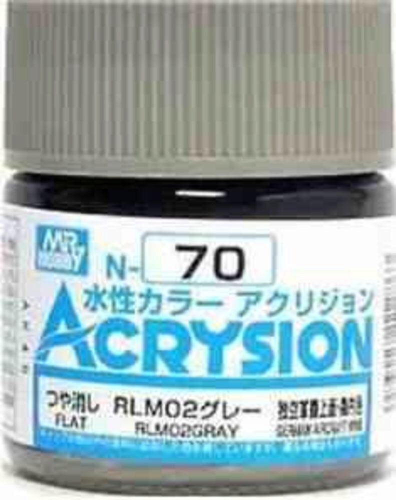 Mr Hobby - Gunze N-070 Acrysion (10 ml) RLM02 Gray seidenmatt