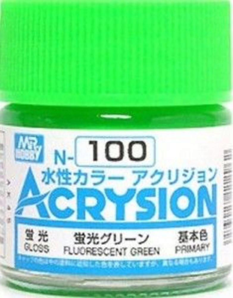 Mr Hobby - Gunze N-100 Acrysion (10 ml) Fluorescent Green glänzend