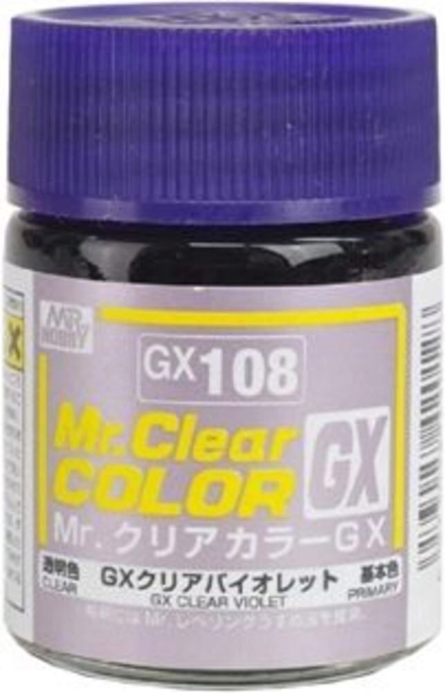 Mr Hobby - Gunze GX-108 Mr. Clear Color GX (18 ml) Clear Violet