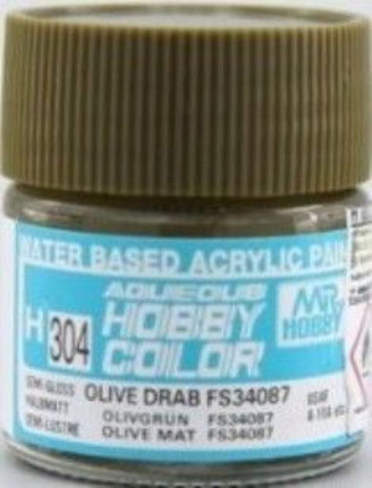 Mr Hobby - Gunze H-304 Aqueous Hobby Colors (10 ml) Olive Drab seitenmatt