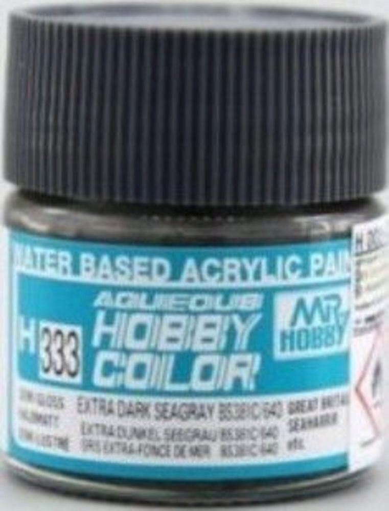 Mr Hobby - Gunze H-333 Aqueous Hobby Colors (10 ml) Extra Dark Seagray seitenmatt