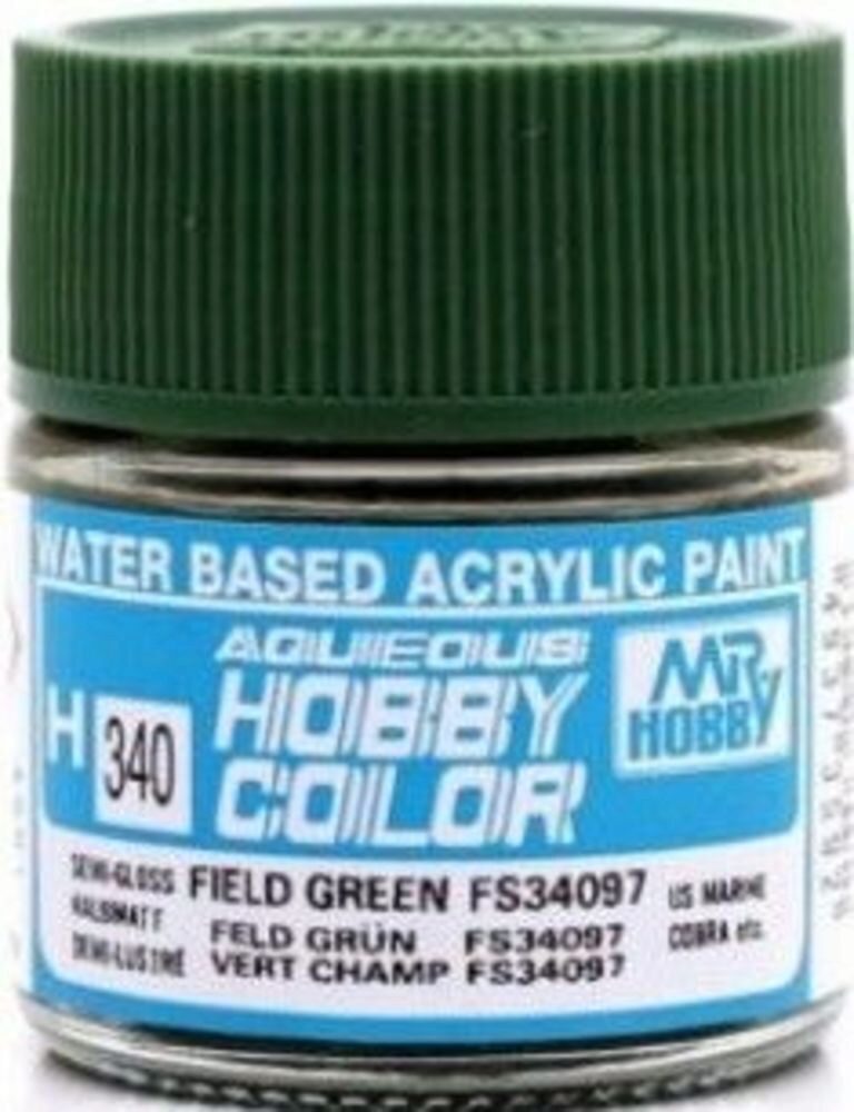 Mr Hobby - Gunze H-340 Aqueous Hobby Colors (10 ml) Field Green seitenmatt