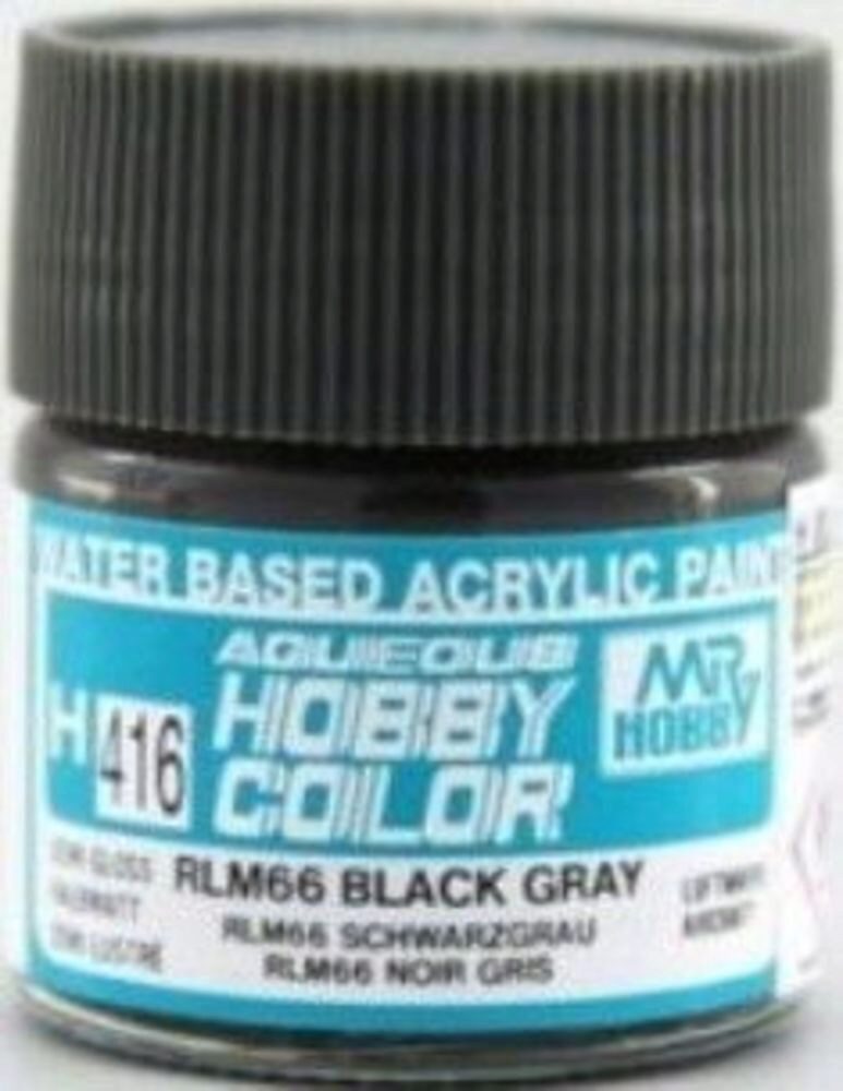 Mr Hobby - Gunze H-416 Aqueous Hobby Colors (10 ml) RLM66 Black Gray seitenmatt