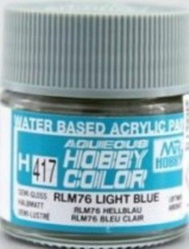 Mr Hobby - Gunze H-417 Aqueous Hobby Colors (10 ml) RLM76 Light Blue seitenmatt