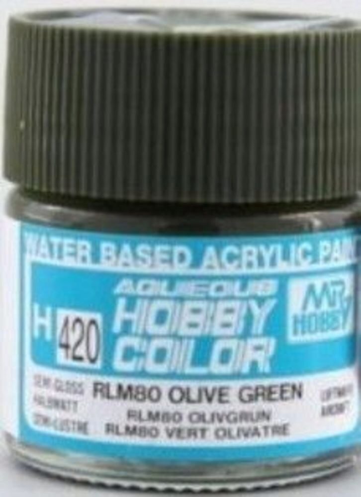 Mr Hobby - Gunze H-420 Aqueous Hobby Colors (10 ml) RLM80 Olive Green seitenmatt