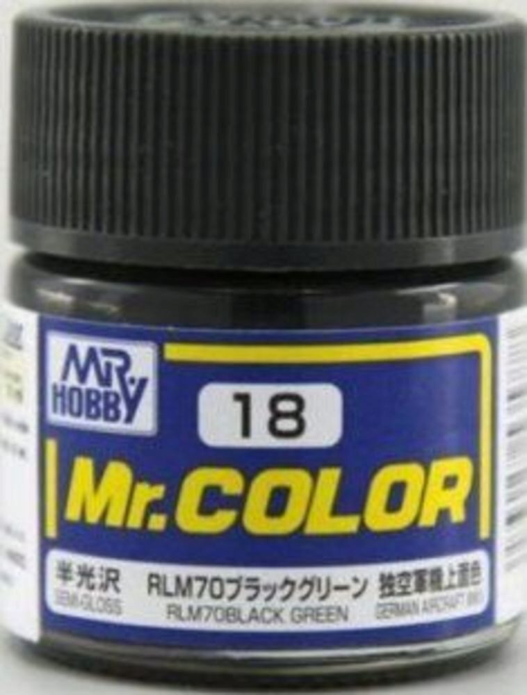 Mr Hobby - Gunze C-018 Mr. Color (10 ml) RLM70 Black Green seidenmatt