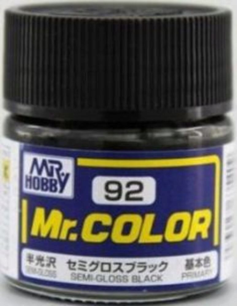Mr Hobby - Gunze C-092 Mr. Color (10 ml) Semi Gloss Black seidenmatt