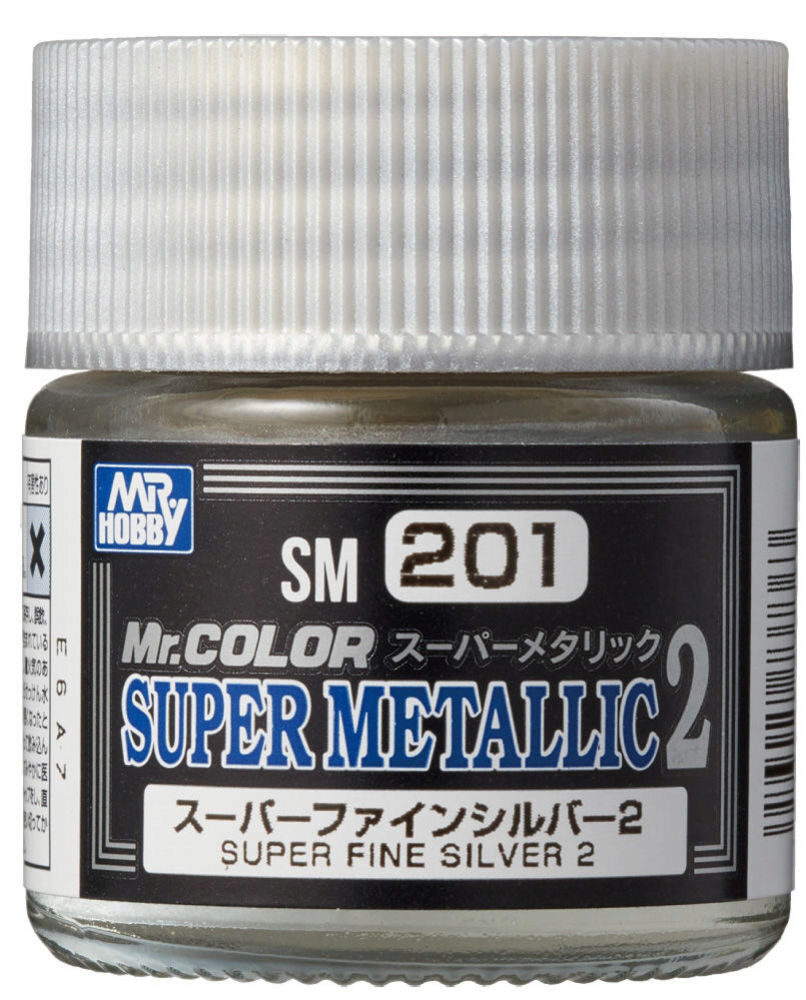 Mr Hobby - Gunze SM-201 Mr. Color Super Metallic Colors II (10 ml) Super Fine Silver II