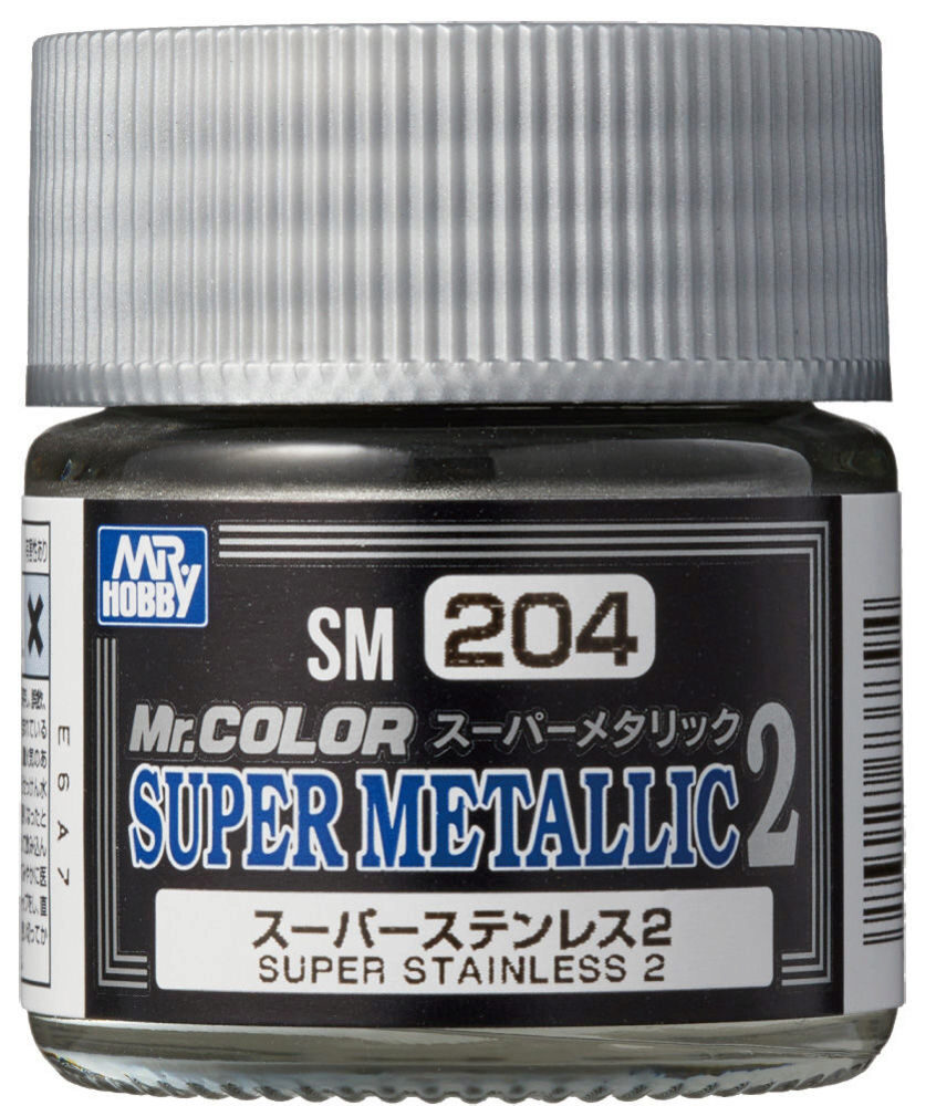Mr Hobby - Gunze SM-204 Mr. Color Super Metallic Colors II (10 ml) Super Stainless II