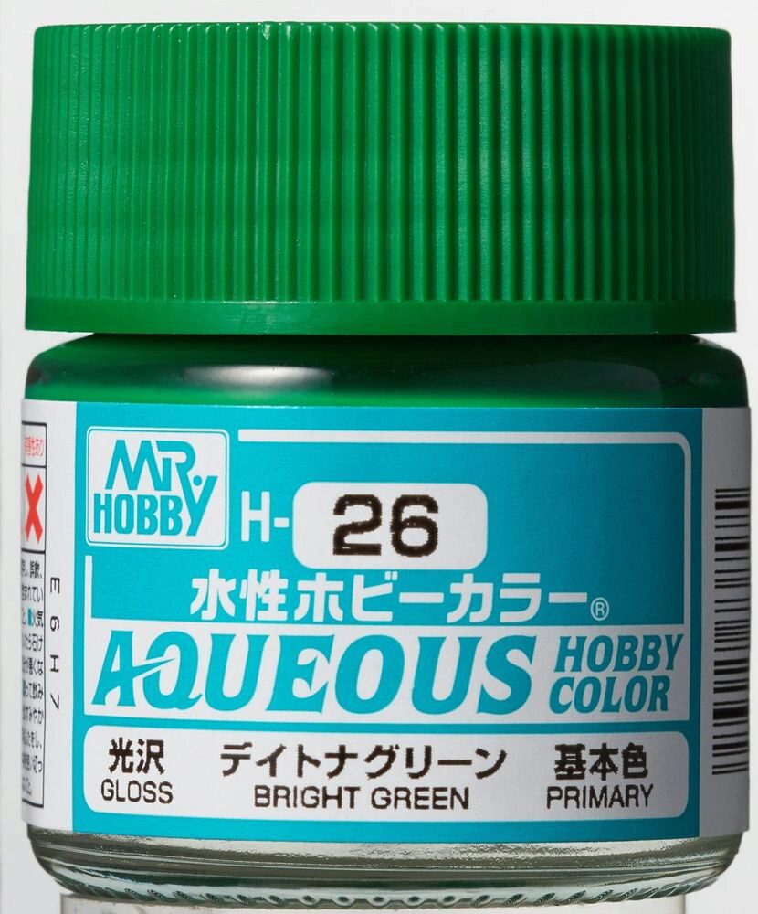 Mr Hobby - Gunze H-026 Aqueous Hobby Colors (10 ml) Brigth Green glänzend