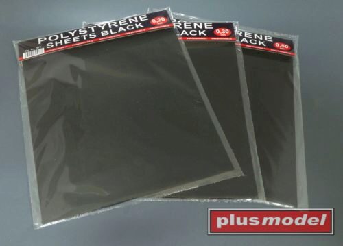 Plus model 579 Polystyrene sheets black 0,5 big