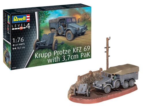 Revell 63344 Model Set Krupp Protze KFZ 69 with 3 7cm Pak