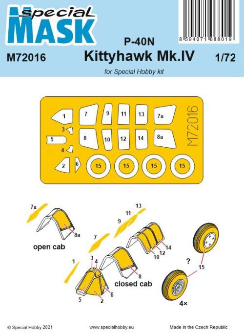 Special Hobby M72016 P-40N/Kittyhawk Mk.IV Mask