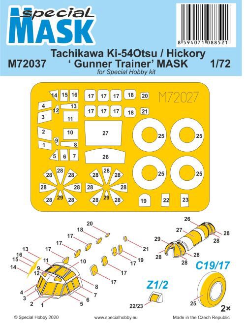 Special Hobby M72037 Tachikawa Ki-54Otsu / Hickory Gunner Trainer MASK