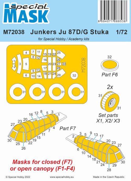 Special Hobby M72038 Junkers Ju 87D/G Stuka Mask / for Special Hobby and Academy kits