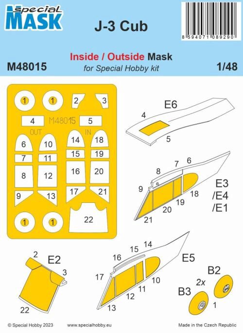 Special Hobby 100-M48015 J-3 Cub MASK 1/48