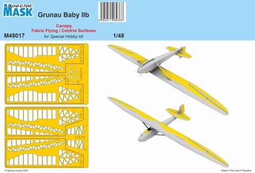 Special Hobby M48017 Grunau Baby IIB Mask Canopy, Fabric Flying / Control Surfaces 1/48