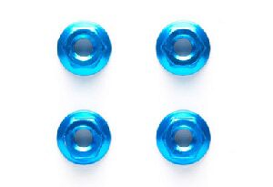 Tamiya 42143 4mm ALU Serrated Nut (4) blue