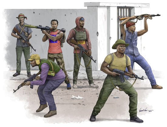 Trumpeter 00438 1/35 Afrikanische Freiheitskämpfer, 6 Figuren