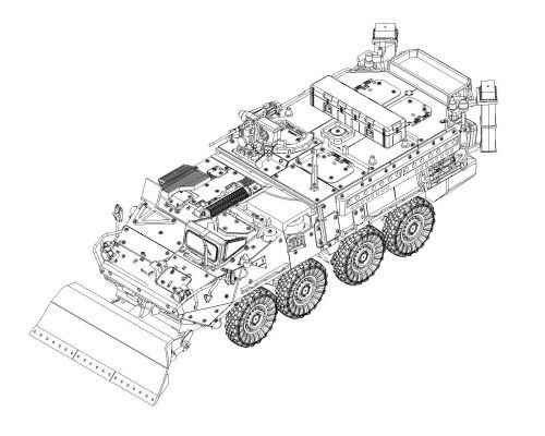 Trumpeter 07426 [M1132 Stryker Engineer Squad Vehicle w/LWMR-Mine Roller/SOB]