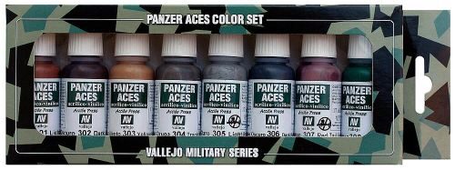 Vallejo 70122 Farb-Set, Set 1 - Panzer - Rost, Ketten und Gummi, 8 x 17 ml
