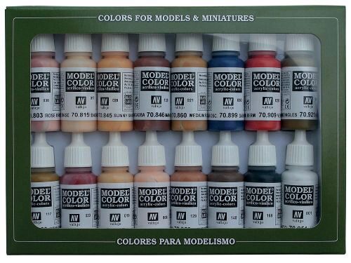 Vallejo 70125 Farb-Set, Gesichts- & Hautfarbe, 16 x 17 ml